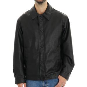 GIUBBOTTO IN ECOPELLE NERO